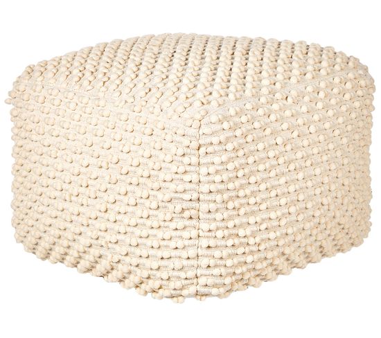 Pouf En Coton Beige 50 X 50 Cm Kingri