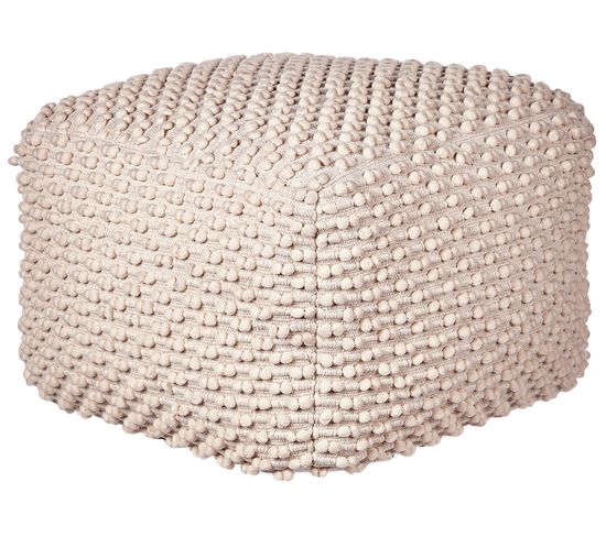 Pouf En Coton Taupe 50 X 50 Cm Kingri