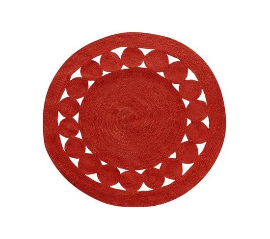 Tapis En Jute Rouge D 120 Cm Koyunlu