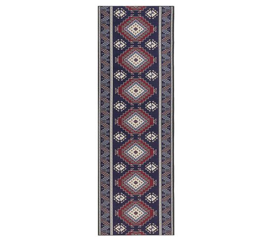 Tapis Bleu Et Rouge 80 X 240 Cm Kangal