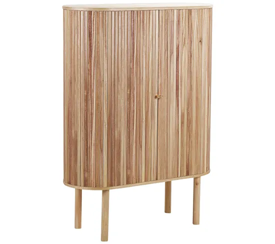 Commode à 2 Portes En Bois Clair 130 Cm Manara