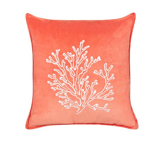 Coussin Coton Corail Nori 45 X 45 Cm