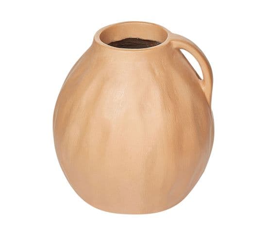 Terre Cuite Vase Décoratif 27 Cm Beige Perak