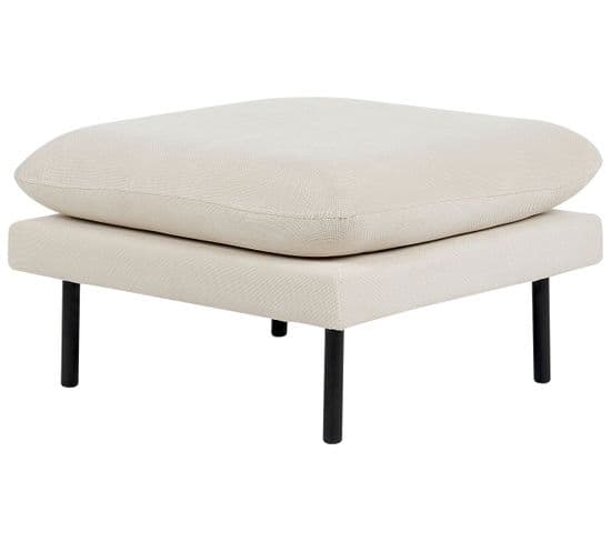 Pouf Ottoman 70 X 70 Cm En Tissu Beige Clair Vinterbro