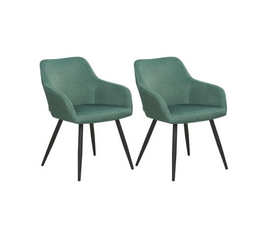 Chaise De Salle à Manger Set De 2 Velours Vert Foncé Casmalia