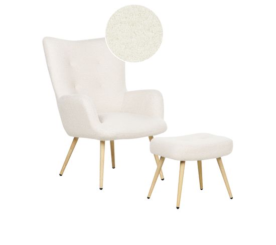 Bouclé Fauteuil Blanc Cassé Vejle