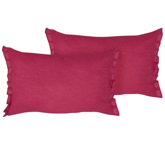 Lot De 2 Coussins Rouge Bordeaux Sassafras 30 X 45 Cm