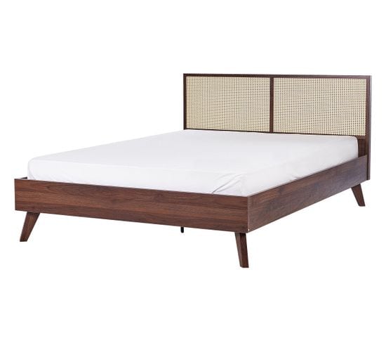 Lit Double 140 X 200 Cm Bois Foncé Monpazier