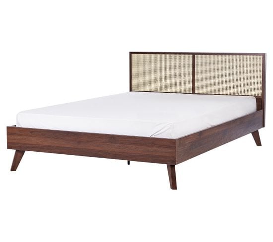 Lit Double 160 X 200 Cm Bois Foncé Monpazier