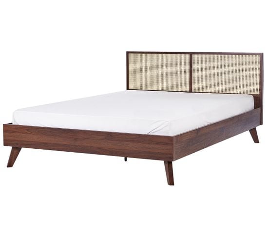 Lit Double 180 X 200 Cm Bois Foncé Monpazier