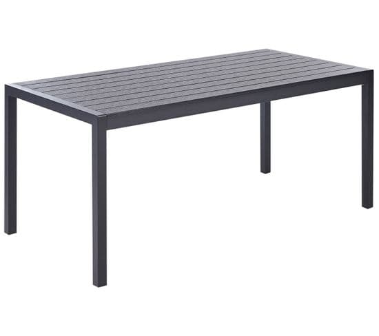Table De Jardin 180 X 90 Cm Matériaux Synthétiques Noir Vernio
