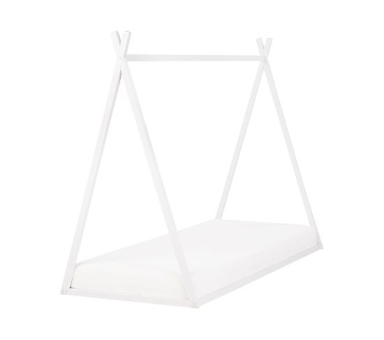 Lit Simple En Bois 90 X 200 Cm Blanc Saurat