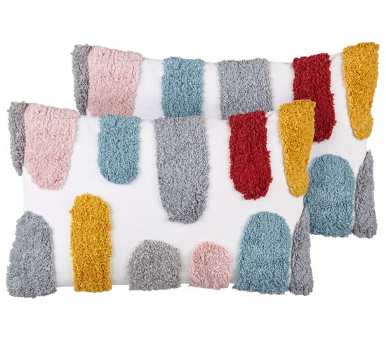 Lot De 2 Coussins Touffeté Coton Multicolore Storksbil