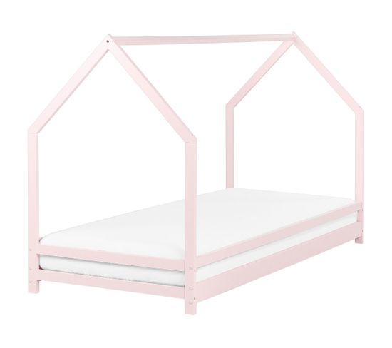 Lit Simple 90 X 200 Cm En Bois Rose Pastel Appy