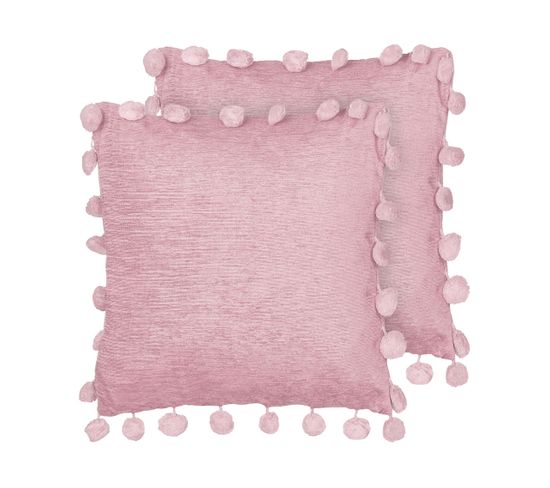 Lot De 2 Coussins Polyester Rose Jasmine