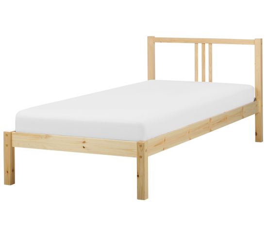 Lit Simple En Bois Clair 90 X 200 Cm Vannes