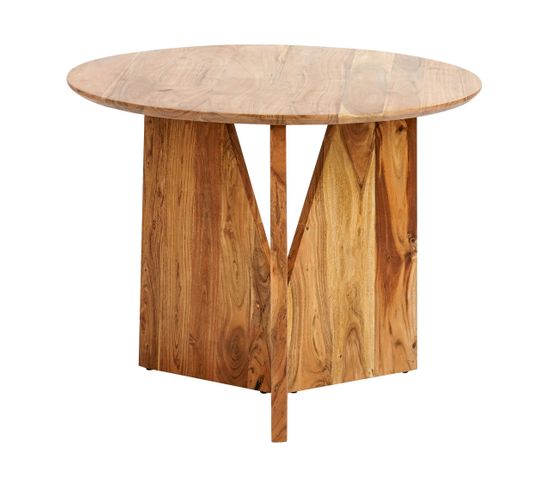 Table De Salle à Manger Ronde En Bois D'acacia Clair D 100 Cm Arran