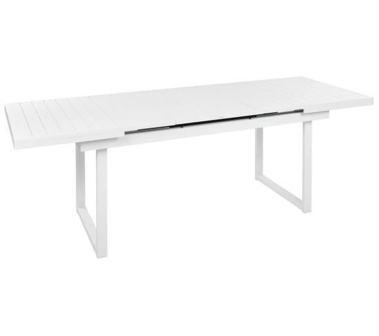 Table De Jardin 180/240 X 90 Cm Métal Blanc Valcanetto