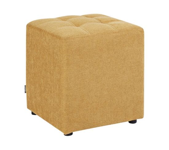 Pouf En Tissu Jaune Kansas