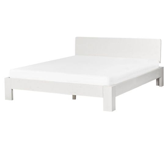 Lit Double 160 X 200 Cm En Bois Blanc Royan