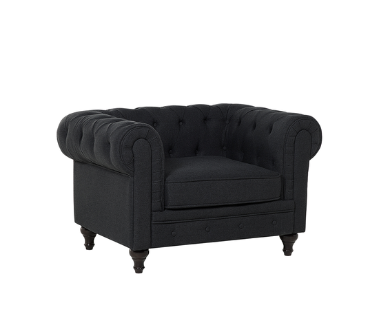 Fauteuil Gris Graphite Chesterfield