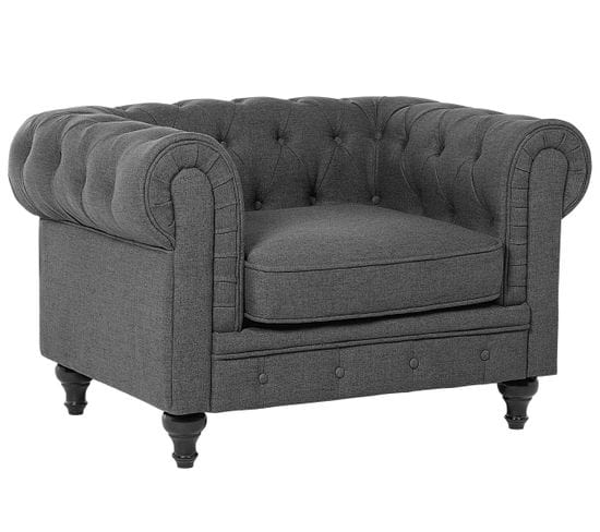 Fauteuil Gris Chesterfield