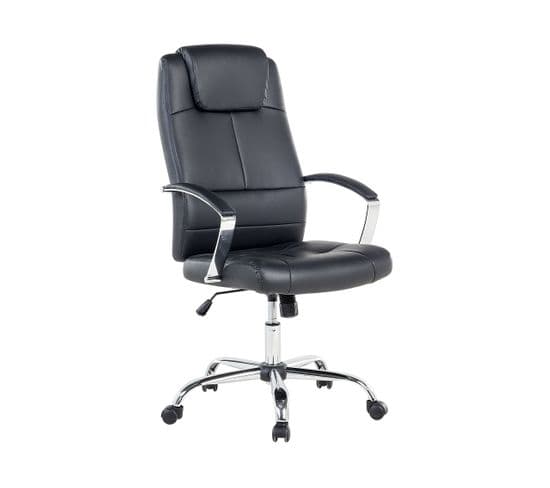 Fauteuil De Bureau Cuir Pu Noir Winner