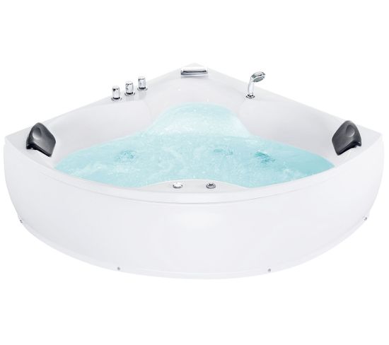 Baignoire D'angle Blanche 205 X 150 Cm Avec LED Senado