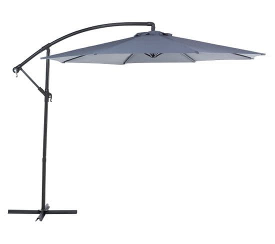 Grand Parasol De Jardin Gris Anthracite D 300 Cm Ravenna Ii