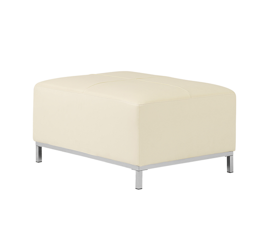 Pouf En Cuir Beige Oslo