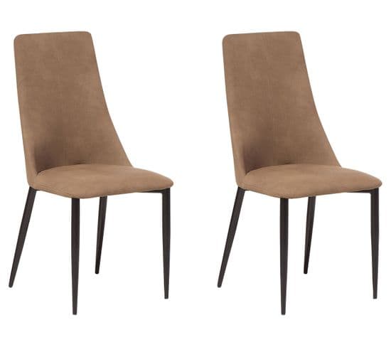 Lot De 2 Chaises Marron Doré Clayton