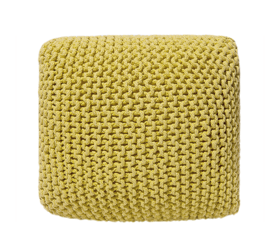 Pouf En Coton Jaune 50 Cm Conrad