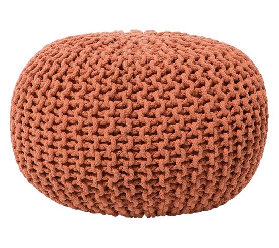 Pouf En Coton Rouille 40 X 25 Cm Conrad