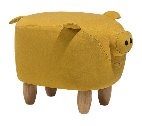 Tabouret Enfant En Tissu Jaune Piggy