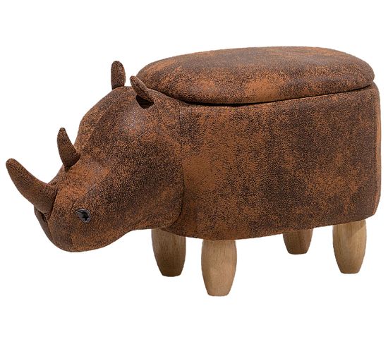 Tabouret Enfant En Cuir Pu Marron Clair Rhino