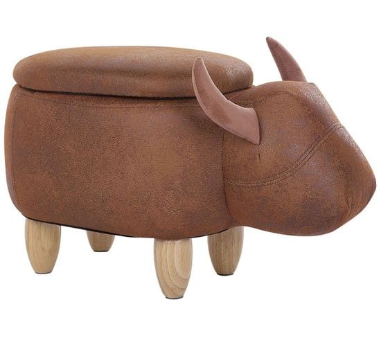 Tabouret Enfant En Cuir Pu Marron Clair Cow