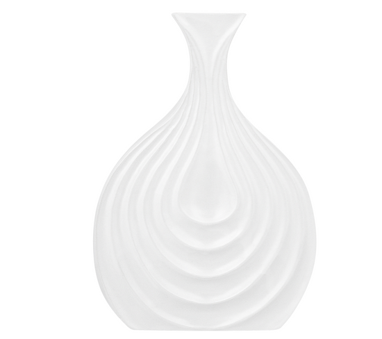Grès Vase Décoratif 25 Cm Blanc Thapsus