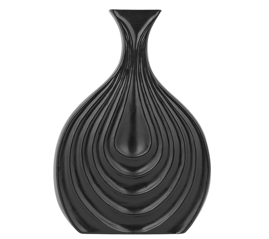 Grès Vase Décoratif 25 Cm Noir Thapsus