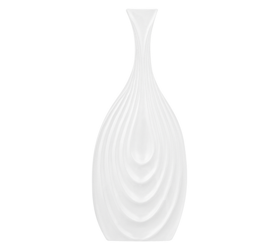 Céramique Vase Décoratif 39 Cm Blanc Thapsus