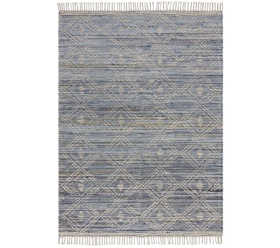 Tapis En Coton Lisy En Coton - Bleu - 160x230 Cm