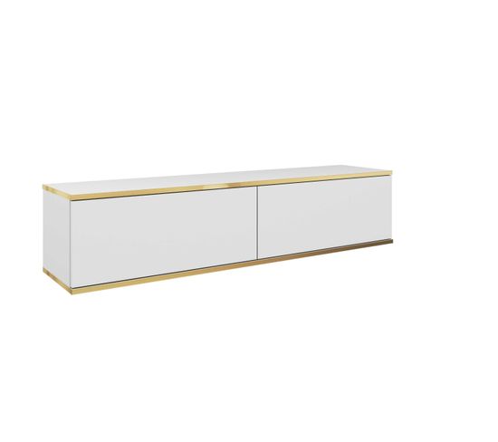 Meuble Tv Oro 135x32x30 Cm Blanc