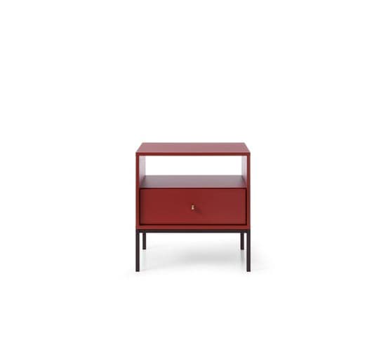 Table De Chevet Mono 54x39x56 Cm Rouge
