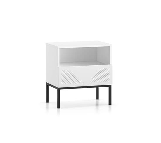 Table De Chevet Clearing 50x34x53 Cm Blanc