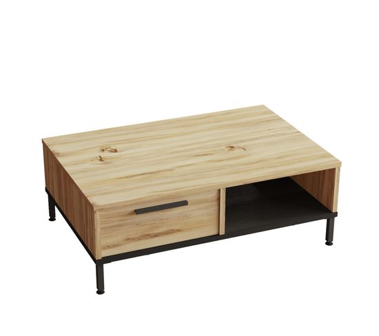 Table Basse Luvio 90x60x32 Cm Naturel