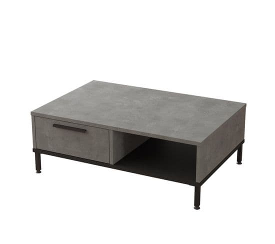 Table Basse Luvio 90x60x32 Cm Gris