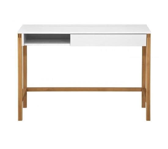 Bureau Design "northgate" 112cm Chêne et Blanc