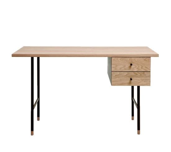 Bureau Design 2 Tiroirs "jugend" 130cm Chêne