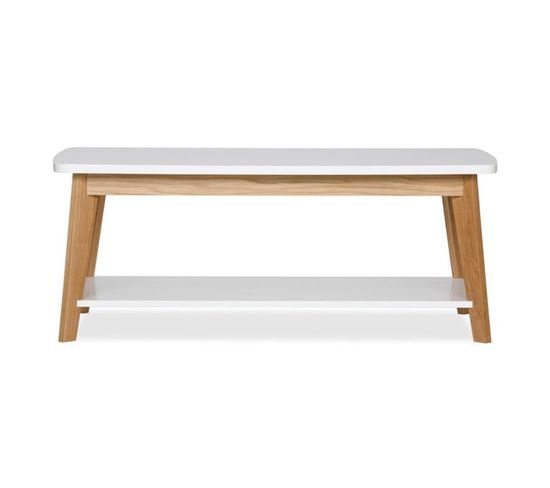 Table Basse Design "kensal" 115cm Chêne Et Blanc