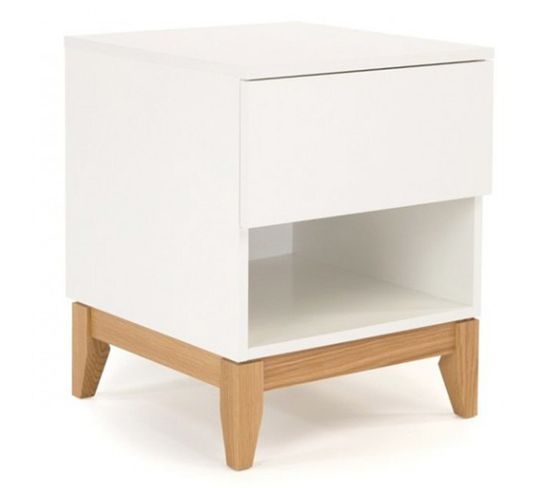 Table De Chevet Design "blanco" 55cm Blanc