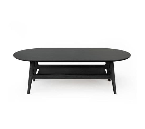 Table Basse En Bois "courbée" 130cm Noir